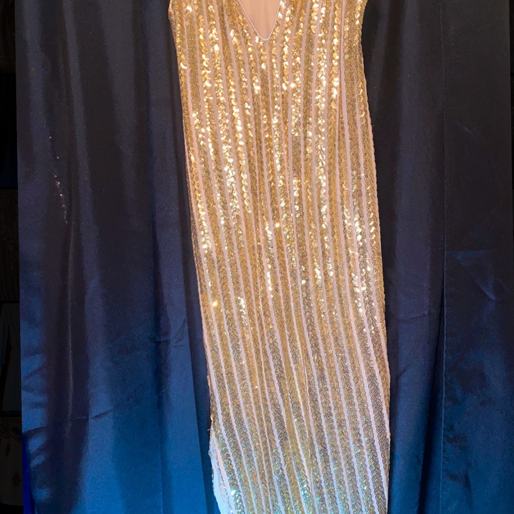 Gold sequin dress